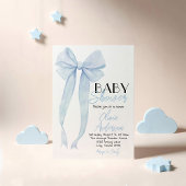 Blue Bow Hand Drawn Boy Coquette Baby shower Kaart