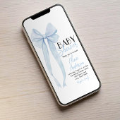 Blue Bow Hand Drawn Boy Coquette Baby shower Kaart