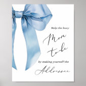 Blue Bow Help de drukke moeder adres een envelop Poster (Voorkant)