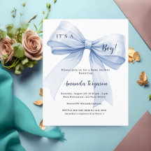 Blue bow, het is een Baby shower voor jongens