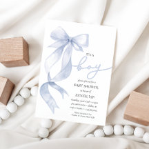 Blue Bow Het is een Boy Baby shower