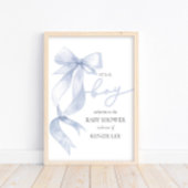 Blue Bow Het is een Boy Baby shower Poster