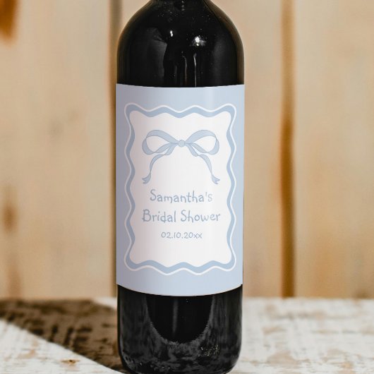 Blue Bow Het knopen van het Vrijgezellenfeest Wijn Etiket