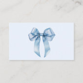 Blue Bow Hoe groot is mama's buikspel Informatiekaartje (Achterkant)