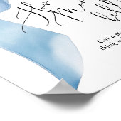 Blue Bow Hoe groot is mama's buikspel Poster (Hoek)