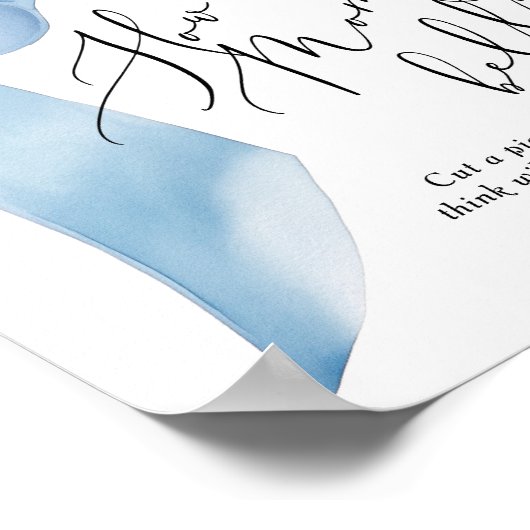 Blue Bow Hoe groot is mama's buikspel Poster (Hoek)