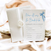 Blue Bow Hoe oud was het bruid Vrijgezellenfeest s Kaart