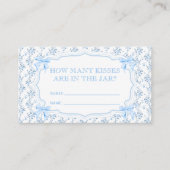 Blue Bow Hoeveel Kussen Bruidsspel Informatiekaartje (Voorkant)