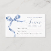 Blue Bow Hoeveel Kussen Douche Game Card Plaatskaartje (Voorkant)