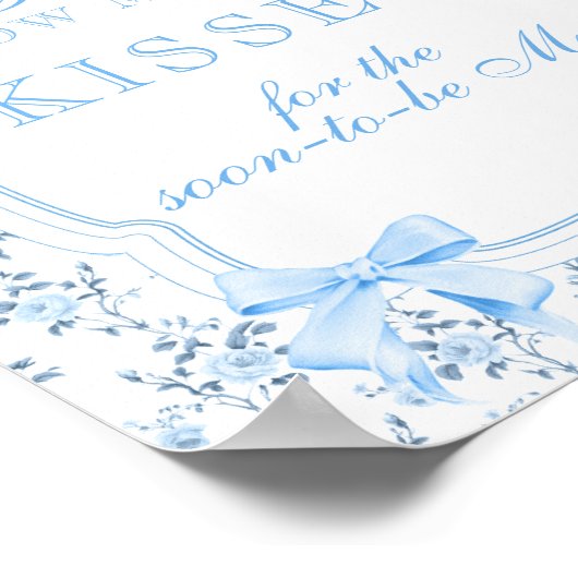 Blue Bow Hoeveel Kussen Vrijgezellenfeest Spel Poster (Hoek)