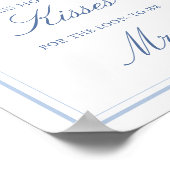 Blue Bow Hoeveel Kussen Vrijgezellenfeest Spelbord Poster (Hoek)