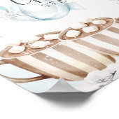 Blue Bow Hot Chocolate Sign Baby Shower Poster (Hoek)