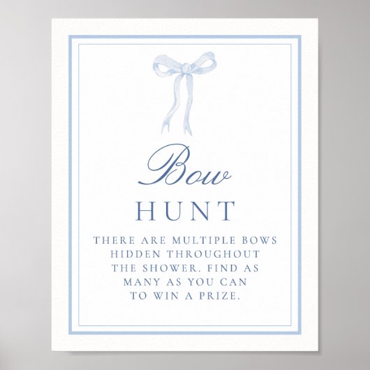 Blue Bow Hunt Coquette Vind het Bows Guess spel Poster (Voorkant)