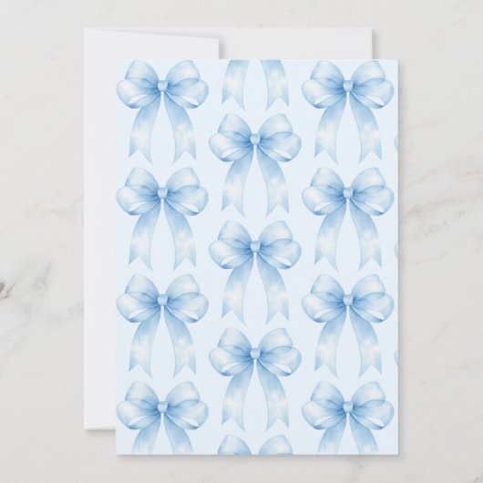 Blue Bow Iets Blauw Voordat Ik Vrijgezellenfeest D Kaart (Achterkant)