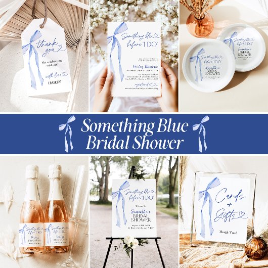 Blue Bow Iets Blauw Voordat Ik Vrijgezellenfeest D Kaart