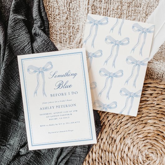 Blue Bow Iets Blauw Voordat Ik Vrijgezellenfeest D Kaart