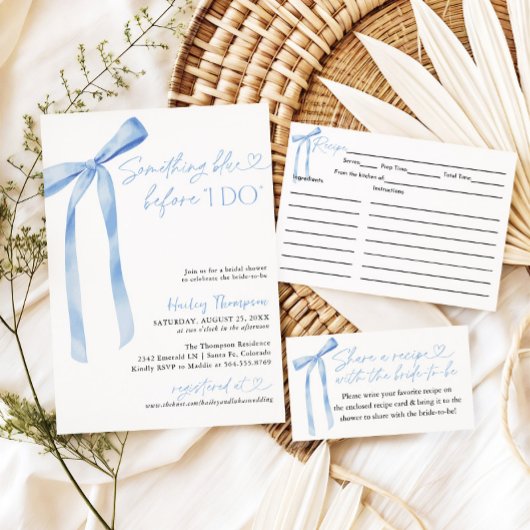 Blue Bow Iets Blauw Voordat Ik Vrijgezellenfeest D Kaart