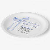 Blue Bow Iets Blauw Voordat Ik Vrijgezellenfeest D Papieren Bordje (Gekanteld)