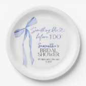 Blue Bow Iets Blauw Voordat Ik Vrijgezellenfeest D Papieren Bordje (Voorkant)