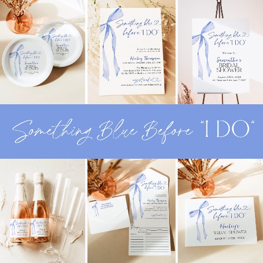 Blue Bow Iets Blauw Voordat Ik Vrijgezellenfeest D Papieren Bordje