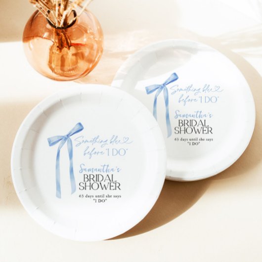 Blue Bow Iets Blauw Voordat Ik Vrijgezellenfeest D Papieren Bordje