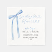 Blue Bow Iets Blauw Voordat Ik Vrijgezellenfeest D Servet (Voorkant)