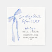 Blue Bow Iets Blauw Voordat Ik Vrijgezellenfeest D Servet (Voorkant)
