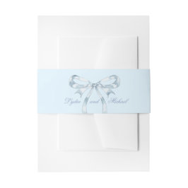 Blue Bow Invitation Belly Band Uitnodigingen Wikkel