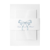 Blue Bow Invitation Belly Band Uitnodigingen Wikkel (Voorkant Voorbeeld)