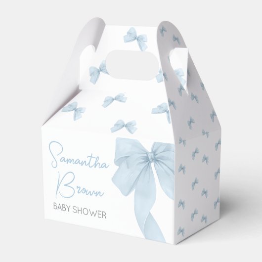 Blue Bow is een Baby shower Bedankdoosjes (Voorkant Zijde)