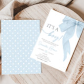 Blue Bow is een Baby shower Kaart