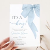Blue Bow is een Baby shower Kaart
