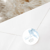 Blue Bow is een Baby shower Ronde Sticker