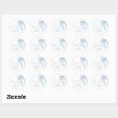 Blue Bow is een Baby shower Ronde Sticker (Vel)