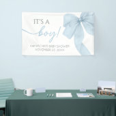 Blue Bow is een Baby shower Spandoek (Beurs)