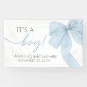 Blue Bow is een Baby shower Spandoek (Horizontaal)
