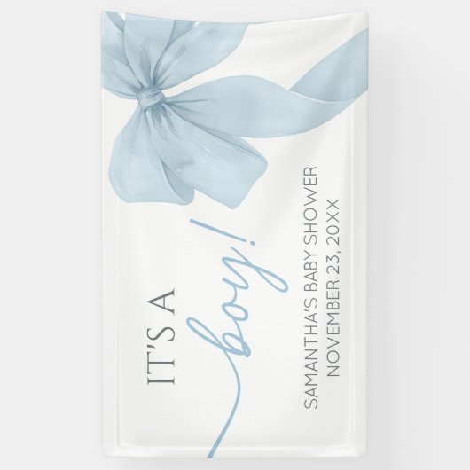 Blue Bow is een Baby shower Spandoek (Verticaal)
