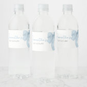 Blue Bow is een Baby shower Waterfles Etiket (Flessen)
