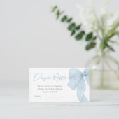 Blue Bow is een jongen Baby shower luier Raffle Informatiekaartje (Staand voorkant)