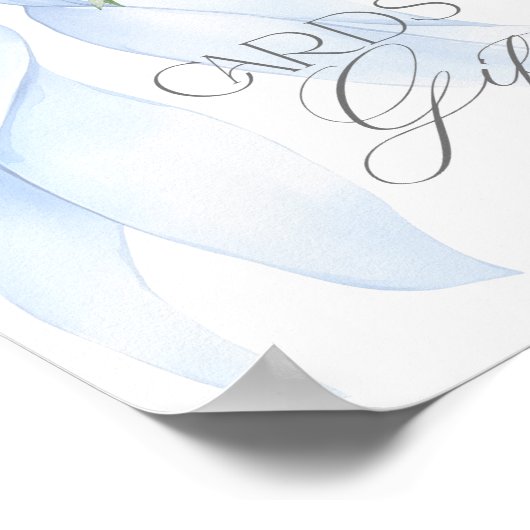 Blue Bow Kaarten en geschenken Baby meisje Douche Poster (Hoek)