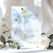 Blue Bow Kaarten en geschenken Baby meisje Douche Poster