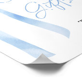 Blue Bow Kaarten en GIfts teken Poster (Hoek)