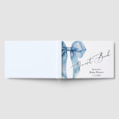 Blue Bow Kalligrafie Baby Bow douche Gastenboek (Volledig)