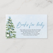 Blue Bow Kerstboom Boeken voor Baby Baby shower Informatiekaartje (Voorkant)