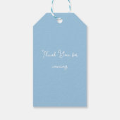 Blue Bow kerstboom vrolijk klein Baby shower Cadeaulabel (Achterkant)