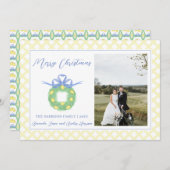 Blue Bow Kustkerst Grandmillenial Foto H Feestdagenkaart (Voorkant / Achterkant)