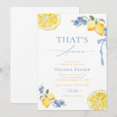 Blue Bow Lemons That's Amore Italian Bridal Shower Kaart (Voorkant / Achterkant)