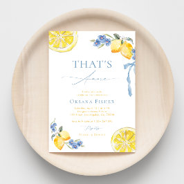 Blue Bow Lemons That's Amore Italian Bridal Shower Kaart