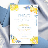 Blue Bow Lemons That's Amore Italian Bridal Shower Kaart