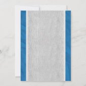 Blue Bow & Linen Wedding Invitations Kaart (Achterkant)